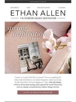 Ethan Allen - New mag—new rooms are here 💐
