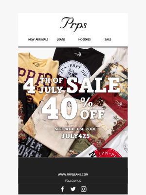 PRPS Jeans - JULY 4th SALE STARTS NOW | 40% OFF SITEWIDE