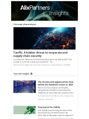 AlixPartners - Tariffs: A hidden threat to corporate and supply chain security
