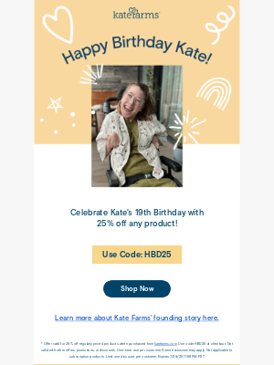 Kate Farms - Happy 19th Birthday Kate!