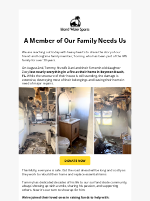 Island Water Sports - Help Us Support a Longtime Member of the IWS Family