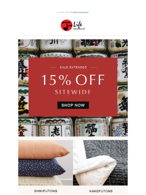J-Life International - 15% Off Sitewide Ends Soon