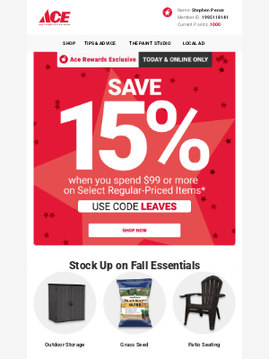 Ace Hardware - 🚨15% OFF | On NOW