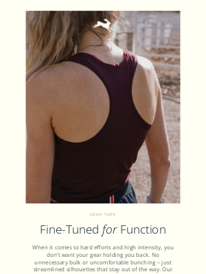 Tracksmith - Get Set for Sweat: Women's Crop Tops