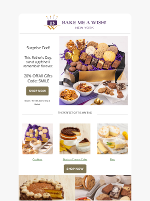 Bake Me A Wish! - Show Dad Some Love! Send a Gift He’ll Never Forget