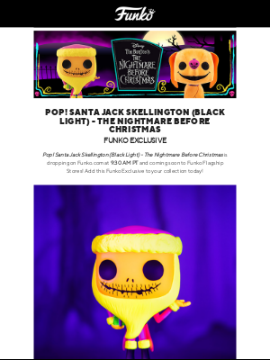 Funko - New Exclusive: Santa Jack Skellington (Black Light)