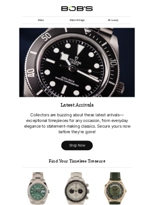 Bob's Watches - Insider Alert: The Most Talked-About New Arrivals!