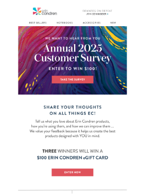 Erin Condren - Your opinion = a chance to win $100!