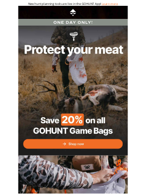 goHUNT - Save 20% on GOHUNT Game Bags