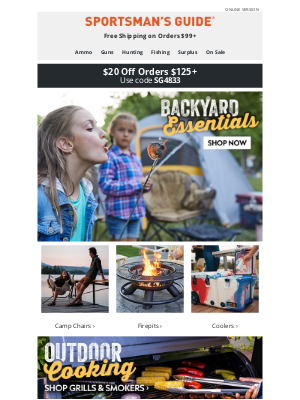 Sportsman's Guide - Backyard Basecamp | $20 Off orders of $125