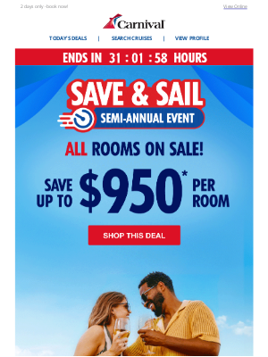 Carnival Cruise Line - 🛳️🚨 ALL ROOMS ON SALE 🚨🛳️