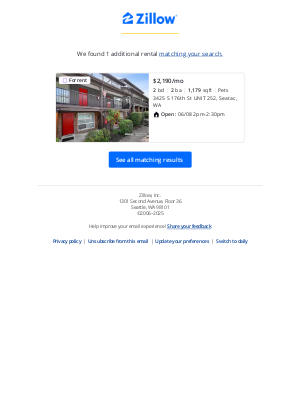 1 Rental Result for 'Seatac WA'