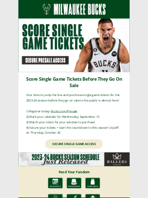 Milwaukee Bucks - Unlock Access To Single Game Tickets 🔓