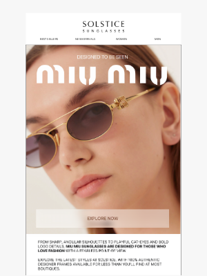 Solstice Sunglasses - The Brand Everyone Wants Right Now: Miu Miu