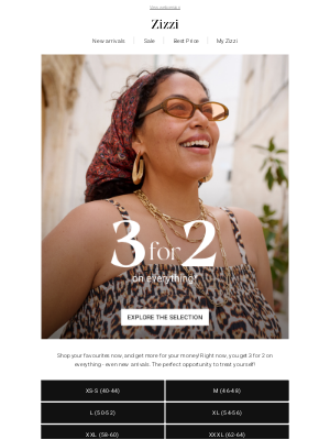 Zizzi Fashion - 3 for 2 on EVERYTHING – time to get shopping! 🛍️
