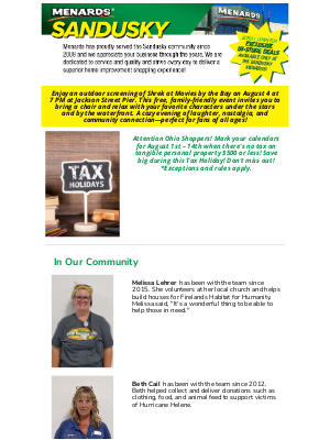 Menards - Your Store in the Spotlight! Sandusky Community