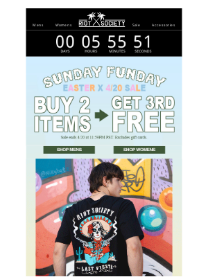 Riot Society Clothing - Time’s Ticking ⏰ Buy 2, Get 1 FREE!