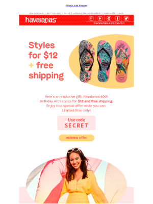 Havaianas - Sale extended: styles starting at $12 + free shipping