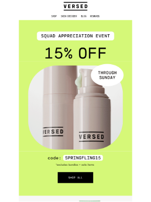 Versed - The Squad Appreciation Event starts NOW 💚