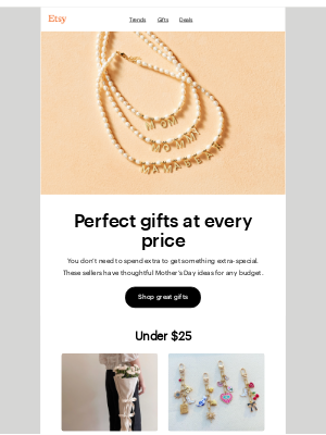 Etsy - Mother’s Day gifts under $75