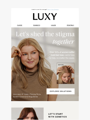 Luxy Hair - Hair loss? You’re not alone.