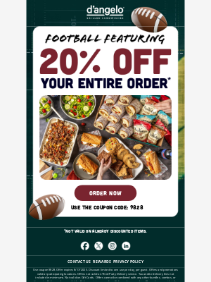 Papa Gino's - 🏈Tackle your order with 20% OFF!