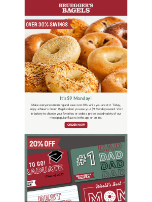 Bruegger's Bagels - Breakfast over 30% off 🥯