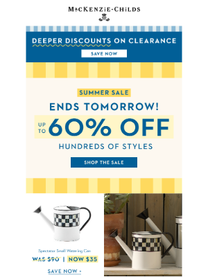 MacKenzie Childs LLC - Final days! 2 ways to save up to 60%