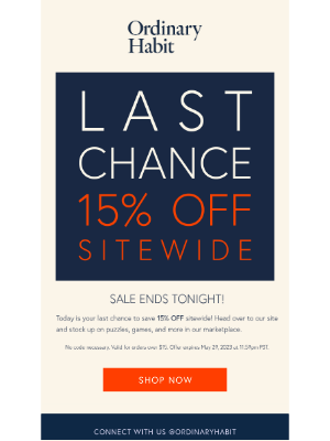 Ordinary Habit - Last chance for 15% OFF ✨