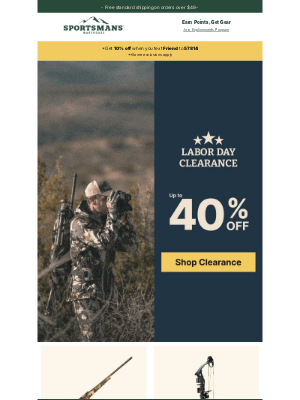 Sportsman’s Warehouse - Labor Day Clearance - Up to 40% Off!