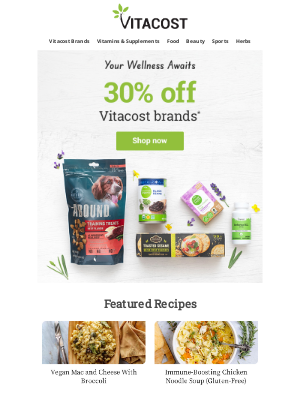 Vitacost - Get 30% off Vitacost Brands