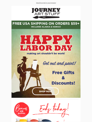 Cheap Joe's Art Stuff - LAST CHANCE: LABOR DAY SAVINGS END TODAY!