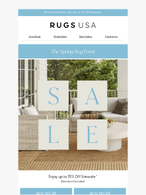 Rugs USA - Save Big at Our Spring Rug Event!