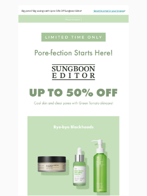 MASKSHEETS - Big pores? Big savings with Up to 50% Off Sungboon Editor!🍅