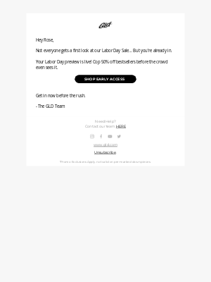 The GLD Shop - 🔓 Early access? Yeah, you got it.