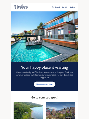 VRBO - Book your summer vacation early