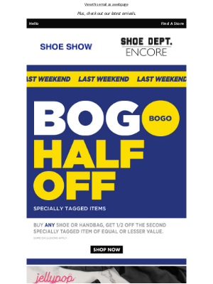 SHOE SHOW - Last chance to rake in these fall savings! 🍂