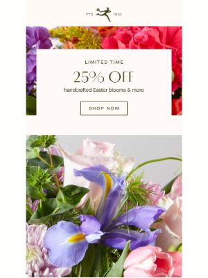 FTD Flowers - Easter Is Almost Here & So Are the Savings! Hurry & Save 25%