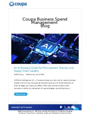 Coupa Software - Weekly BSM Update: Coupa Spend Management Blog