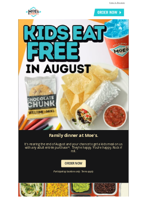 Moe’s Southwest Grill - Don't miss out on your free kid's meal!