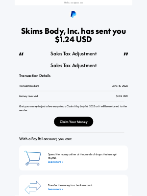 SKIMS - Reminder: Payment from SKIMS