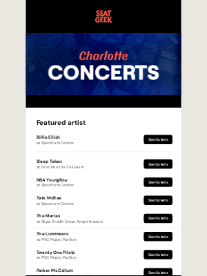 SeatGeek - Coming to Charlotte: Billie Eilish, Sleep Token, NBA YoungBoy and more!