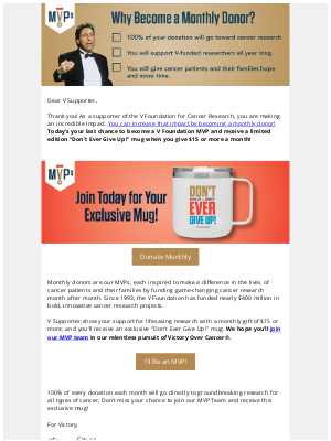 The V Foundation - Don’t Miss Out – Become an MVP & Get Your Exclusive Mug! ☕