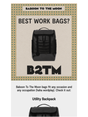 BABOON - THE BEST WORK BAG FOR UR DAD 🎒