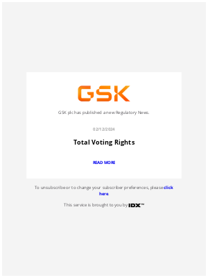 GSK - GlaxoSmithKline - GSK plc – Stock exchange announcement