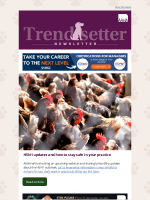 American Animal Hospital Association (AAHA) - Trendsetter 🔎: Keep Your Practice Safe (H5N1)