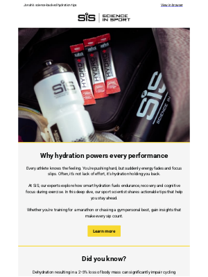 Science in Sport (United Kingdom) - Is hydration holding back your performance?
