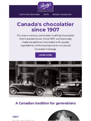 Purdys Chocolatier - 100+ years of Canadian chocolate