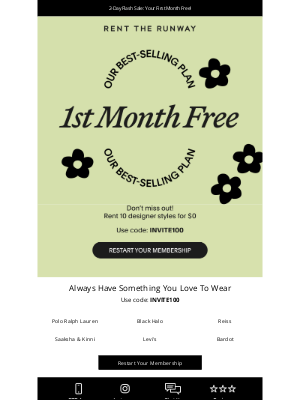 Rent the Runway - One Free Month, Just for You