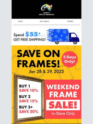 Curry’s Art Store (CA) - Flash Frame Sale! Plus...Everything You Need to Dive Into Acrylics!